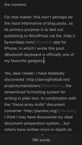 Screenshot of Byword for iPhone
